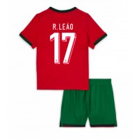 Maglia Calcio Portogallo Rafael Leao #17 Prima Divisa Bambino Europei 2024 Manica Corta (+ pantaloncini)